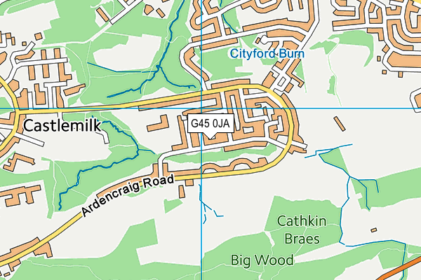 G45 0JA map - OS VectorMap District (Ordnance Survey)