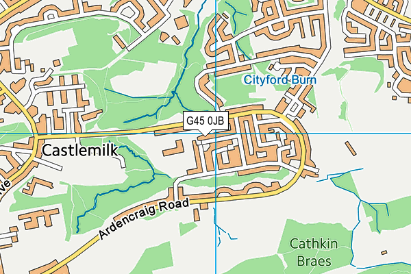 G45 0JB map - OS VectorMap District (Ordnance Survey)