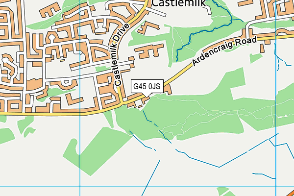 G45 0JS map - OS VectorMap District (Ordnance Survey)