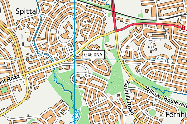 G45 0NA map - OS VectorMap District (Ordnance Survey)