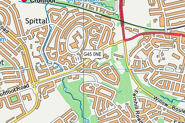 G45 0NE map - OS VectorMap District (Ordnance Survey)