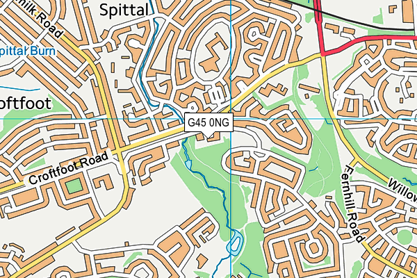 G45 0NG map - OS VectorMap District (Ordnance Survey)