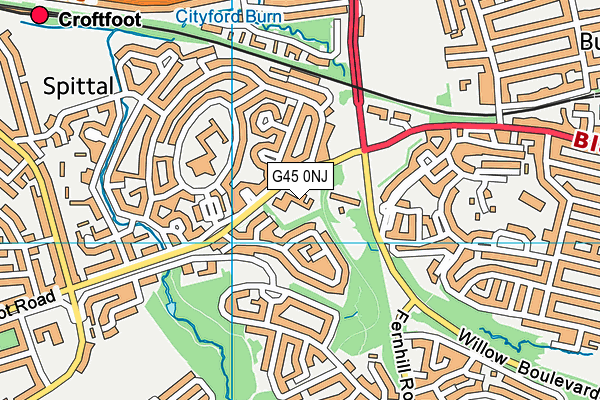 G45 0NJ map - OS VectorMap District (Ordnance Survey)