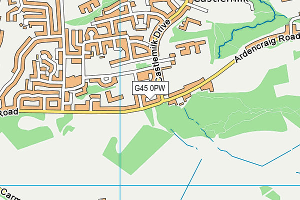 G45 0PW map - OS VectorMap District (Ordnance Survey)