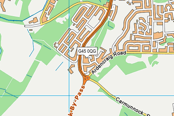 G45 0QG map - OS VectorMap District (Ordnance Survey)