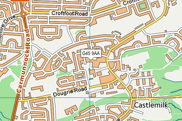 G45 9AA map - OS VectorMap District (Ordnance Survey)