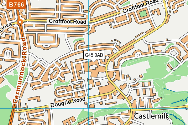 G45 9AD map - OS VectorMap District (Ordnance Survey)