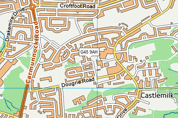 G45 9AH map - OS VectorMap District (Ordnance Survey)