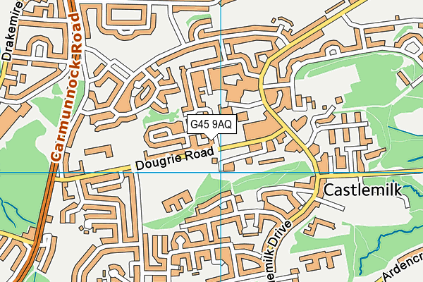 G45 9AQ map - OS VectorMap District (Ordnance Survey)