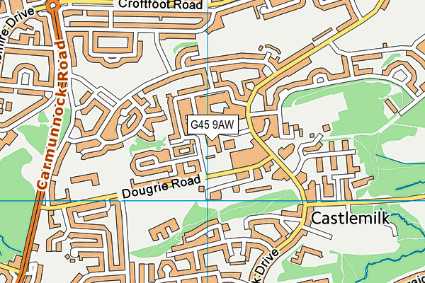 G45 9AW map - OS VectorMap District (Ordnance Survey)