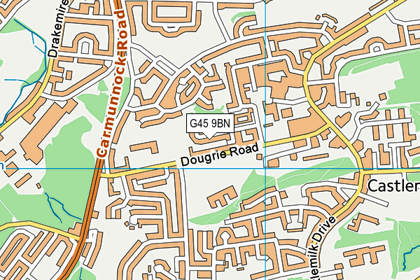 G45 9BN map - OS VectorMap District (Ordnance Survey)