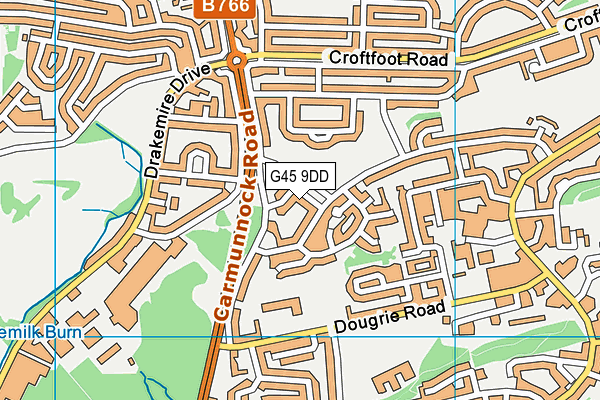 G45 9DD map - OS VectorMap District (Ordnance Survey)