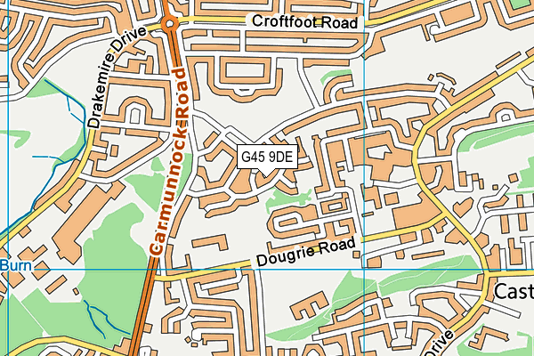 G45 9DE map - OS VectorMap District (Ordnance Survey)