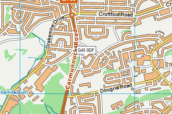 G45 9DF map - OS VectorMap District (Ordnance Survey)