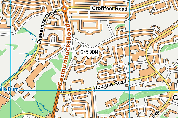 G45 9DN map - OS VectorMap District (Ordnance Survey)