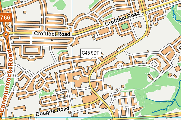 G45 9DT map - OS VectorMap District (Ordnance Survey)