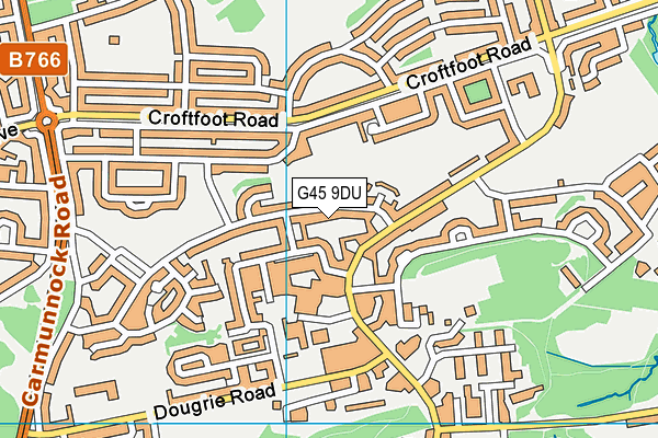 G45 9DU map - OS VectorMap District (Ordnance Survey)