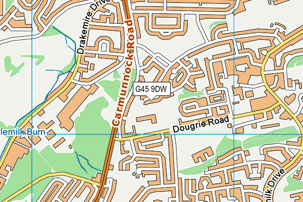 G45 9DW map - OS VectorMap District (Ordnance Survey)