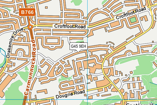 G45 9EH map - OS VectorMap District (Ordnance Survey)