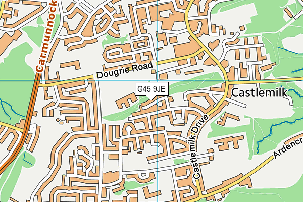 G45 9JE map - OS VectorMap District (Ordnance Survey)