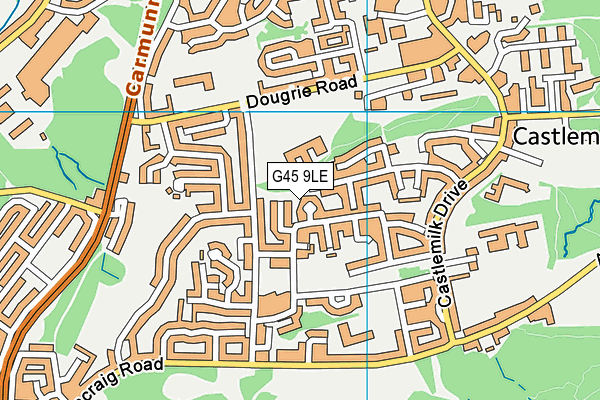 G45 9LE map - OS VectorMap District (Ordnance Survey)