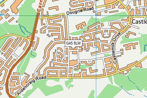 G45 9LW map - OS VectorMap District (Ordnance Survey)