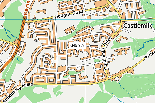 G45 9LY map - OS VectorMap District (Ordnance Survey)