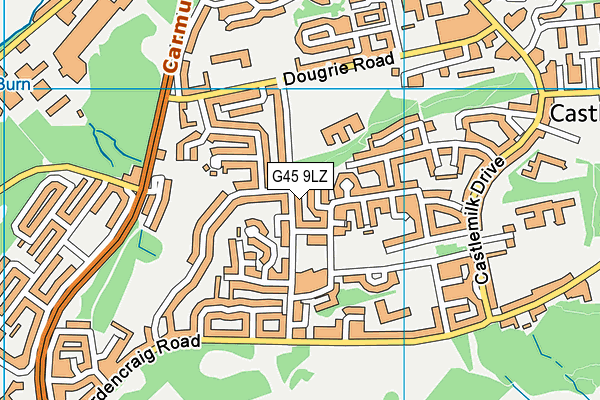 G45 9LZ map - OS VectorMap District (Ordnance Survey)