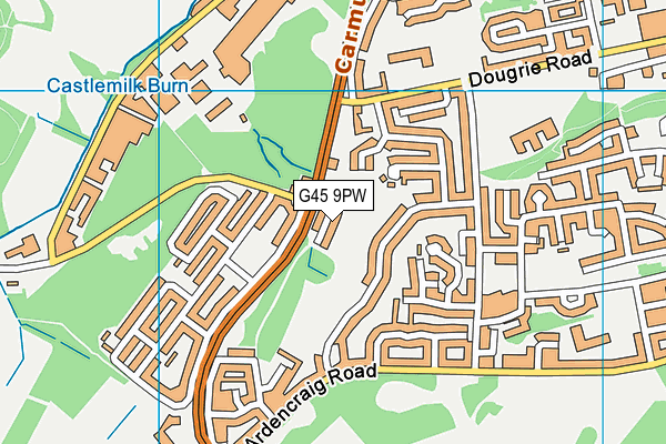 G45 9PW map - OS VectorMap District (Ordnance Survey)