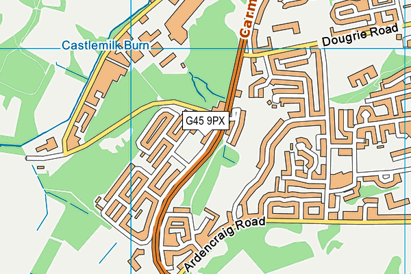 G45 9PX map - OS VectorMap District (Ordnance Survey)