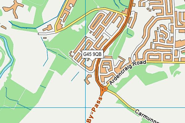 G45 9QB map - OS VectorMap District (Ordnance Survey)