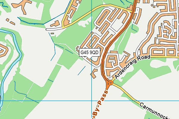 G45 9QD map - OS VectorMap District (Ordnance Survey)