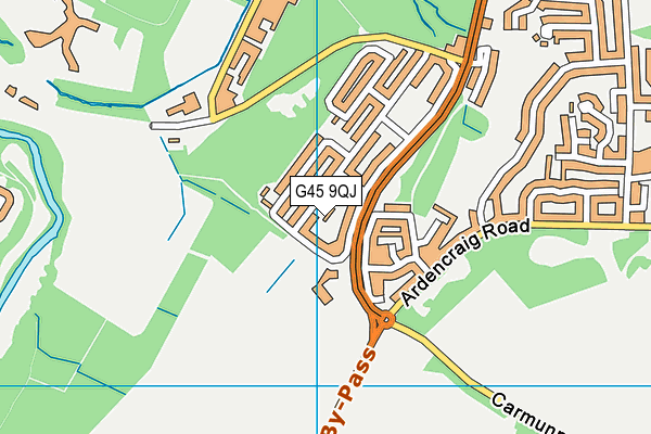 G45 9QJ map - OS VectorMap District (Ordnance Survey)