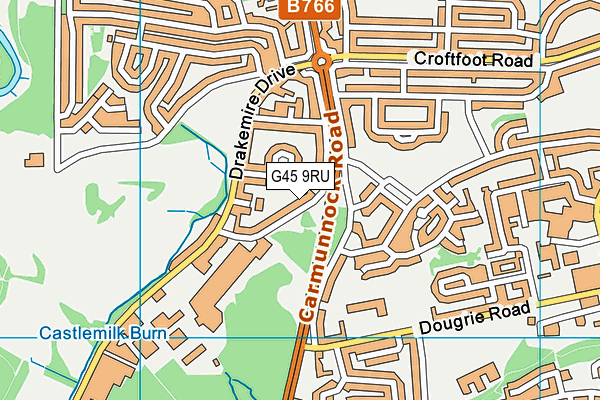 G45 9RU map - OS VectorMap District (Ordnance Survey)