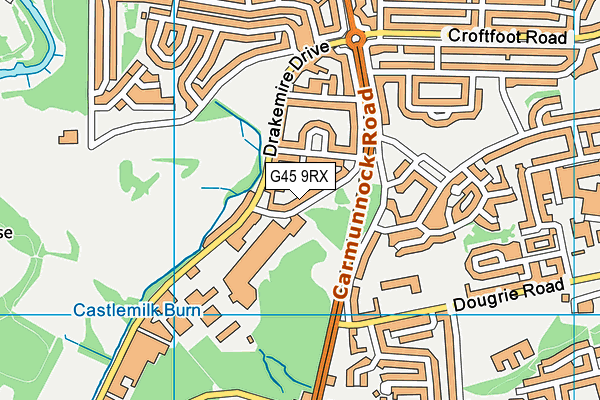 G45 9RX map - OS VectorMap District (Ordnance Survey)