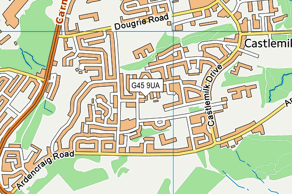 G45 9UA map - OS VectorMap District (Ordnance Survey)