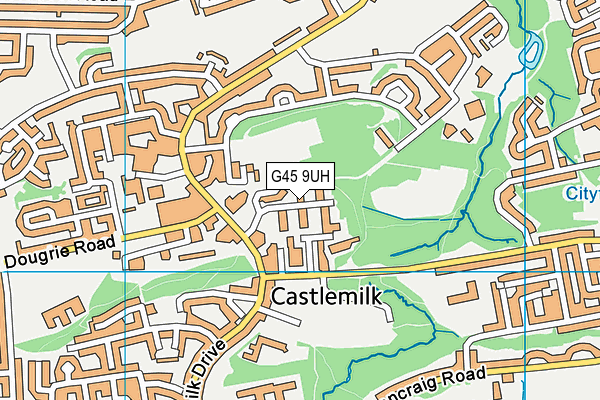 G45 9UH map - OS VectorMap District (Ordnance Survey)