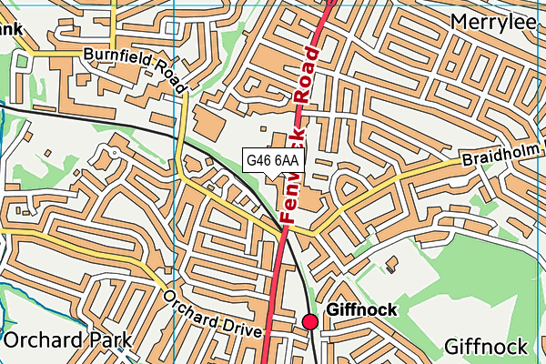 G46 6AA map - OS VectorMap District (Ordnance Survey)