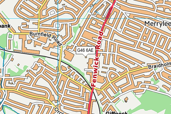 G46 6AE map - OS VectorMap District (Ordnance Survey)