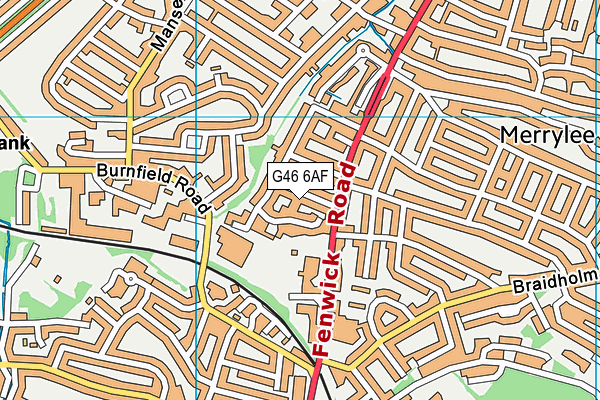 G46 6AF map - OS VectorMap District (Ordnance Survey)