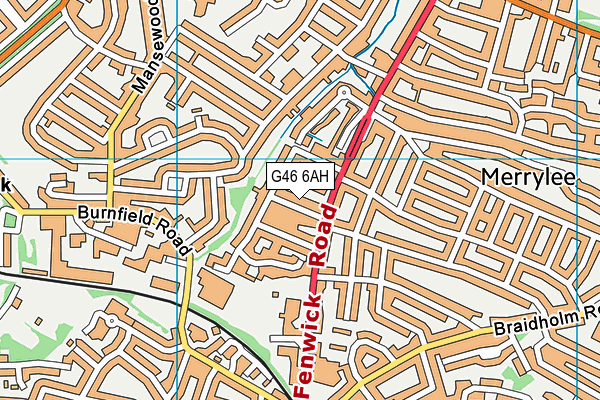 G46 6AH map - OS VectorMap District (Ordnance Survey)