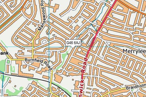 G46 6AJ map - OS VectorMap District (Ordnance Survey)