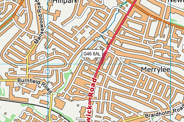 G46 6AL map - OS VectorMap District (Ordnance Survey)