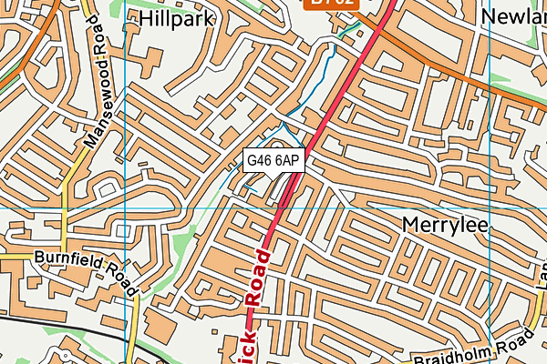 G46 6AP map - OS VectorMap District (Ordnance Survey)