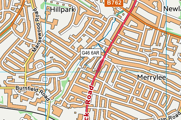 G46 6AR map - OS VectorMap District (Ordnance Survey)