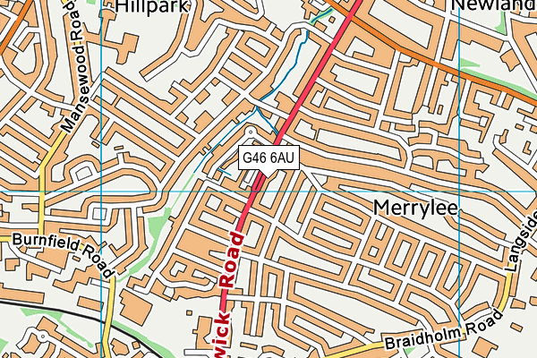 G46 6AU map - OS VectorMap District (Ordnance Survey)