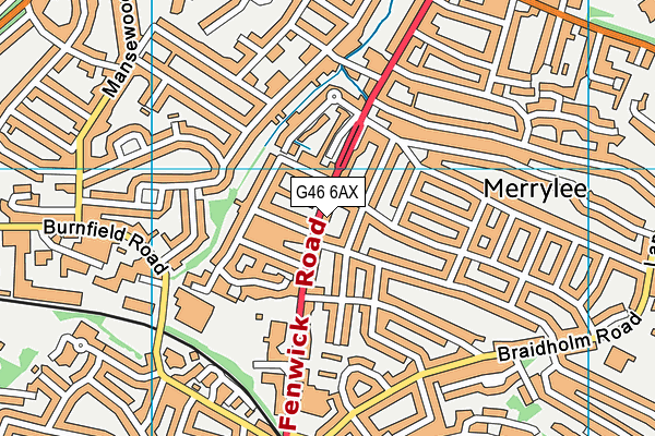 G46 6AX map - OS VectorMap District (Ordnance Survey)