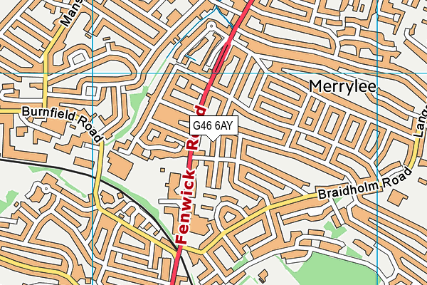 G46 6AY map - OS VectorMap District (Ordnance Survey)