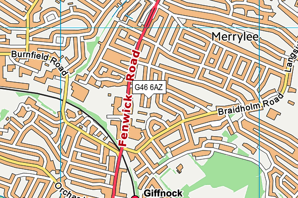 G46 6AZ map - OS VectorMap District (Ordnance Survey)