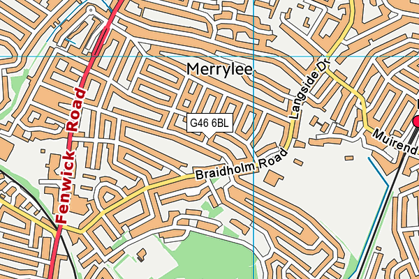G46 6BL map - OS VectorMap District (Ordnance Survey)